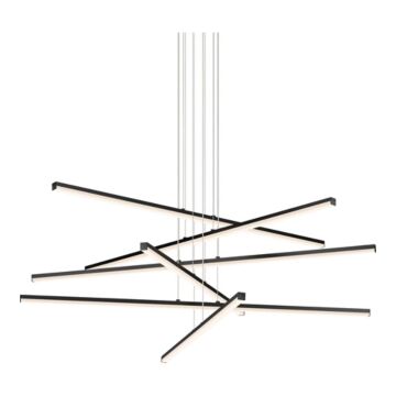 Stix LED Pendant in Satin Black by Sonneman