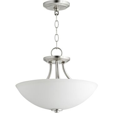 Quorum Barkley 3 Light 15 Inch Pendant Light in Satin Nickel