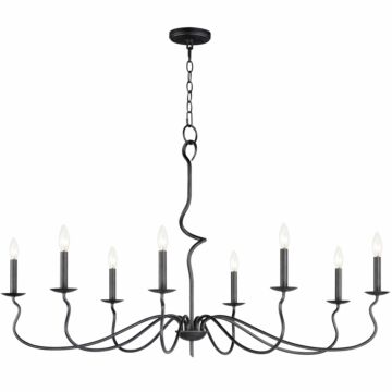 Padrona Eight Light Chandelier in Black Oxide by Maxim