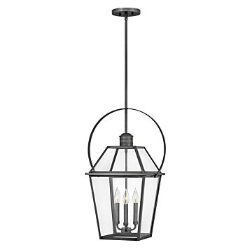 Hinkley Nouvelle 3-Light Outdoor Light In Blackened Brass