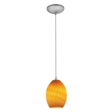 Brandy FireBird One Light Pendant in Brushed Steel by Access