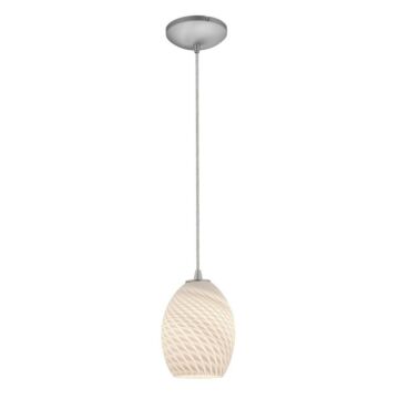 Brandy FireBird One Light Pendant in Brushed Steel by Access
