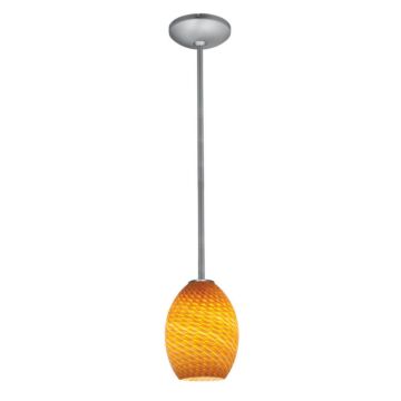 Brandy FireBird One Light Pendant in Brushed Steel by Access