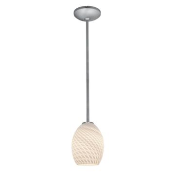 Brandy FireBird One Light Pendant in Brushed Steel by Access