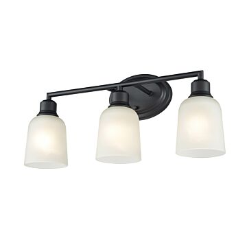 Amberle Three Light Vanity in Matte Black by Millennium