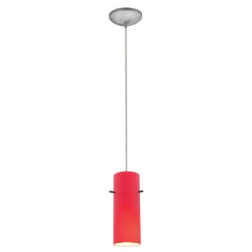 Cylinder LED Pendant in Brushed Steel by Access