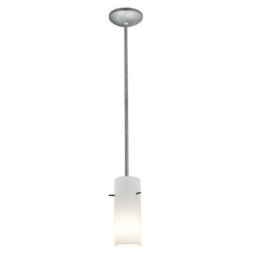 Cylinder One Light Pendant in Brushed Steel by Access
