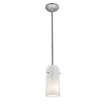 Glass'n Glass Cylinder One Light Pendant in Brushed Steel by Access