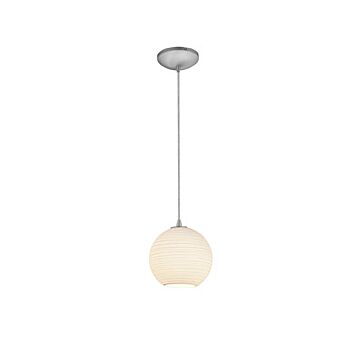 Japanese Lantern One Light Pendant in Brushed Steel by Access