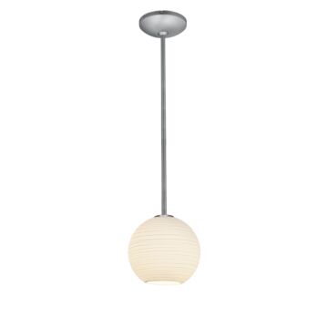 Japanese Lantern One Light Pendant in Brushed Steel by Access