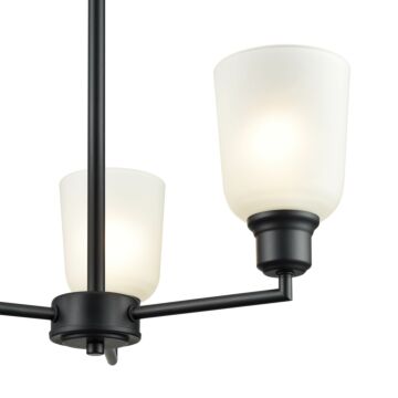 Amberle Three Light Chandelier in Matte Black by Millennium