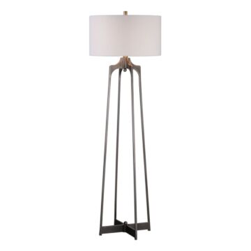 Adrian 1-Light Floor Lamp in Aged Gun Metal