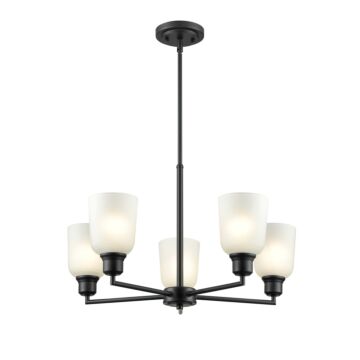 Amberle Five Light Chandelier in Matte Black by Millennium
