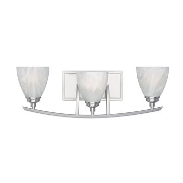 Tackwood 3-Light Bathroom Vanity Light Bar in Satin Platinum