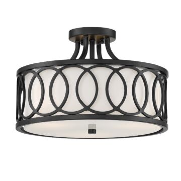 Graham Three Light Semi Flush Mount in Matte Black by Crystorama