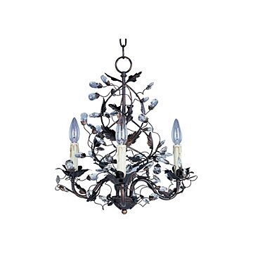 Elegante Three Light Chandelier in Oil Rubbed Bronze by Maxim