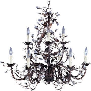 Elegante Nine Light Chandelier in Oil Rubbed Bronze by Maxim