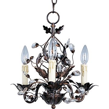 Elegante Three Light Chandelier in Oil Rubbed Bronze by Maxim