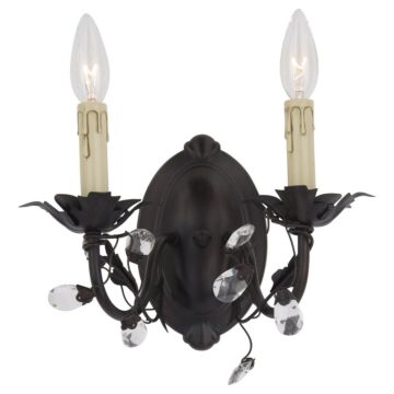 Elegante Two Light Wall Sconce in Oil Rubbed Bronze by Maxim