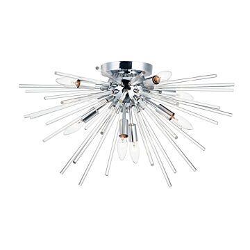 Polaris Eight Light Flush Mount in Polished Chrome by Maxim