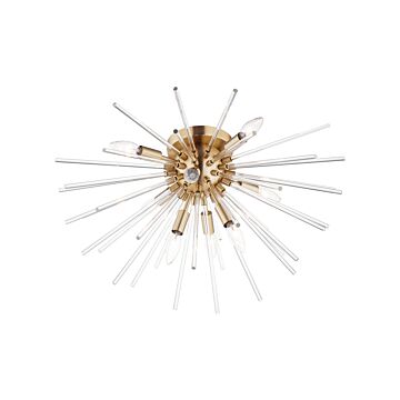 Polaris Eight Light Flush Mount in Satin Brass by Maxim