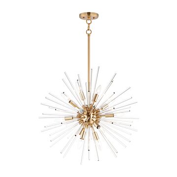 Polaris 12 Light Pendant in Satin Brass by Maxim