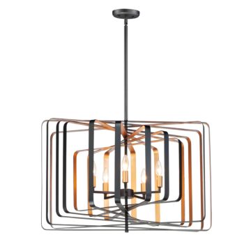 Radial Five Light Pendant in Black   Gold by Maxim