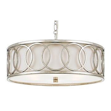 Graham Six Light Chandelier in Antique Silver by Crystorama