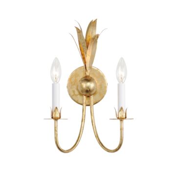 Paloma Two Light Wall Sconce in Gold Leaf by Maxim