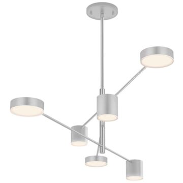 Counterpoint LED Pendant in Bright Satin Aluminum by Sonneman