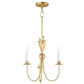 Paloma Three Light Chandelier in Gold Leaf by Maxim