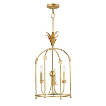 Paloma Three Light Foyer Pendant in Gold Leaf by Maxim