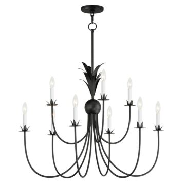 Paloma Nine Light Chandelier in Anthracite by Maxim