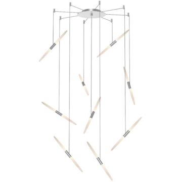 Ballet LED Pendant in Bright Satin Aluminum by Sonneman