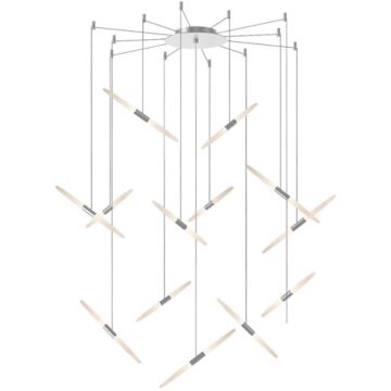 Ballet LED Pendant in Bright Satin Aluminum by Sonneman