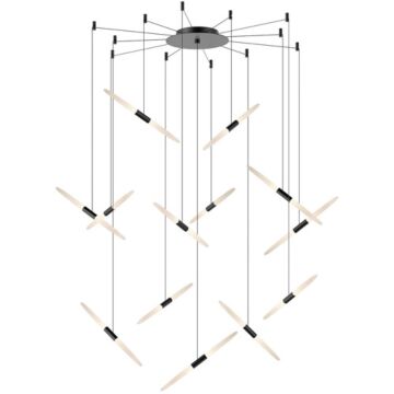 Ballet LED Pendant in Satin Black by Sonneman