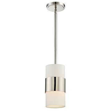 Grayson One Light Pendant in Polished Nickel by Crystorama