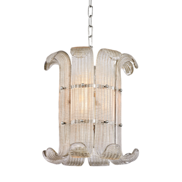 Brasher Four Light Chandelier in Polished Nickel by Hudson Valley
