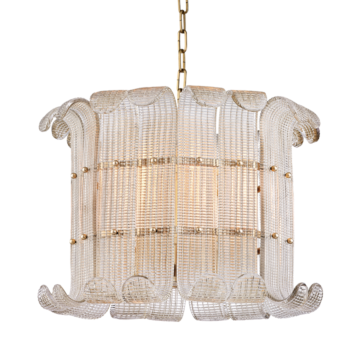 Brasher Eight Light Chandelier in Aged Brass by Hudson Valley