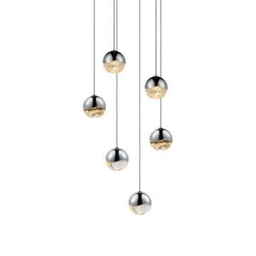 Grapes LED Pendant in Polished Chrome by Sonneman
