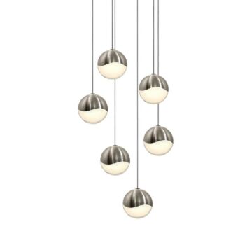 Grapes LED Pendant in Satin Nickel by Sonneman