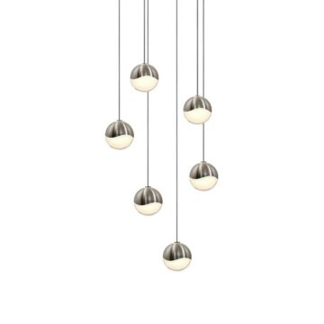 Grapes LED Pendant in Satin Nickel by Sonneman