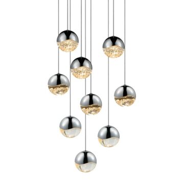 Grapes LED Pendant in Polished Chrome by Sonneman