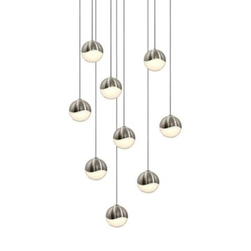 Grapes LED Pendant in Satin Nickel by Sonneman