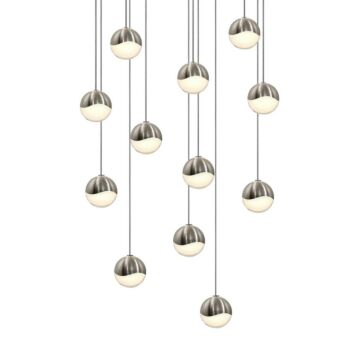 Grapes LED Pendant in Satin Nickel by Sonneman