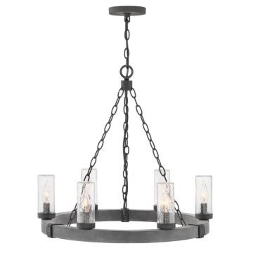 Hinkley Sawyer 6-Light Outdoor Pendant In Aged Zinc