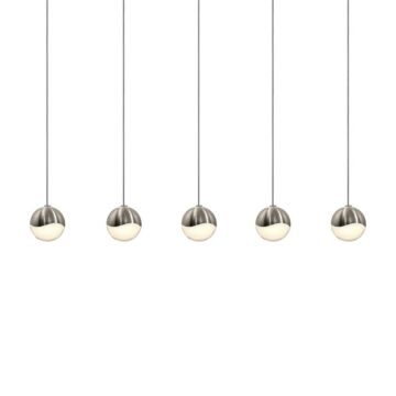 Grapes LED Pendant in Satin Nickel by Sonneman