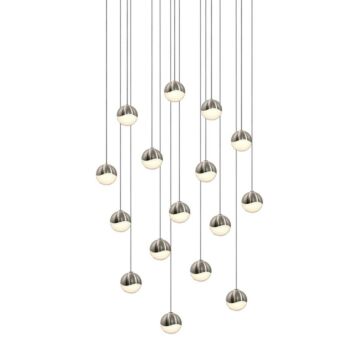 Grapes LED Pendant in Satin Nickel by Sonneman