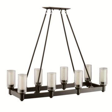 Circolo Eight Light Linear Chandelier in Olde Bronze by Kichler