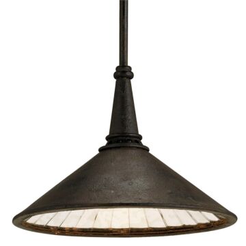 Manuscript Collection Pendant in Molé Black Antique Mirror by Currey & Company